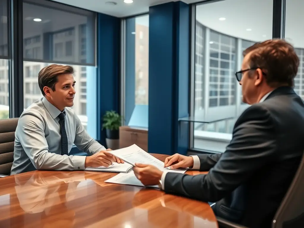 A tax attorney assisting a client with back tax filing, demonstrating support and guidance through the process.